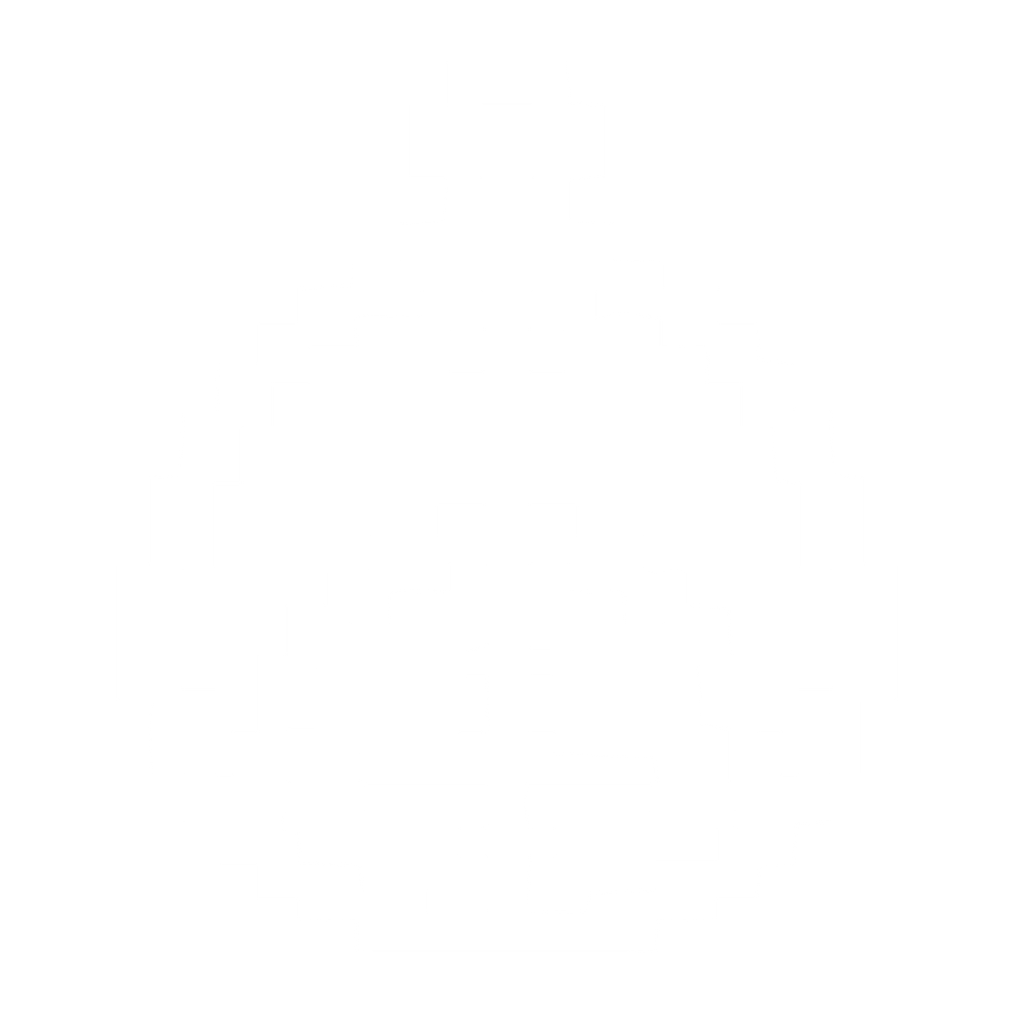 Pixel Peace Sign Logo #ffffff