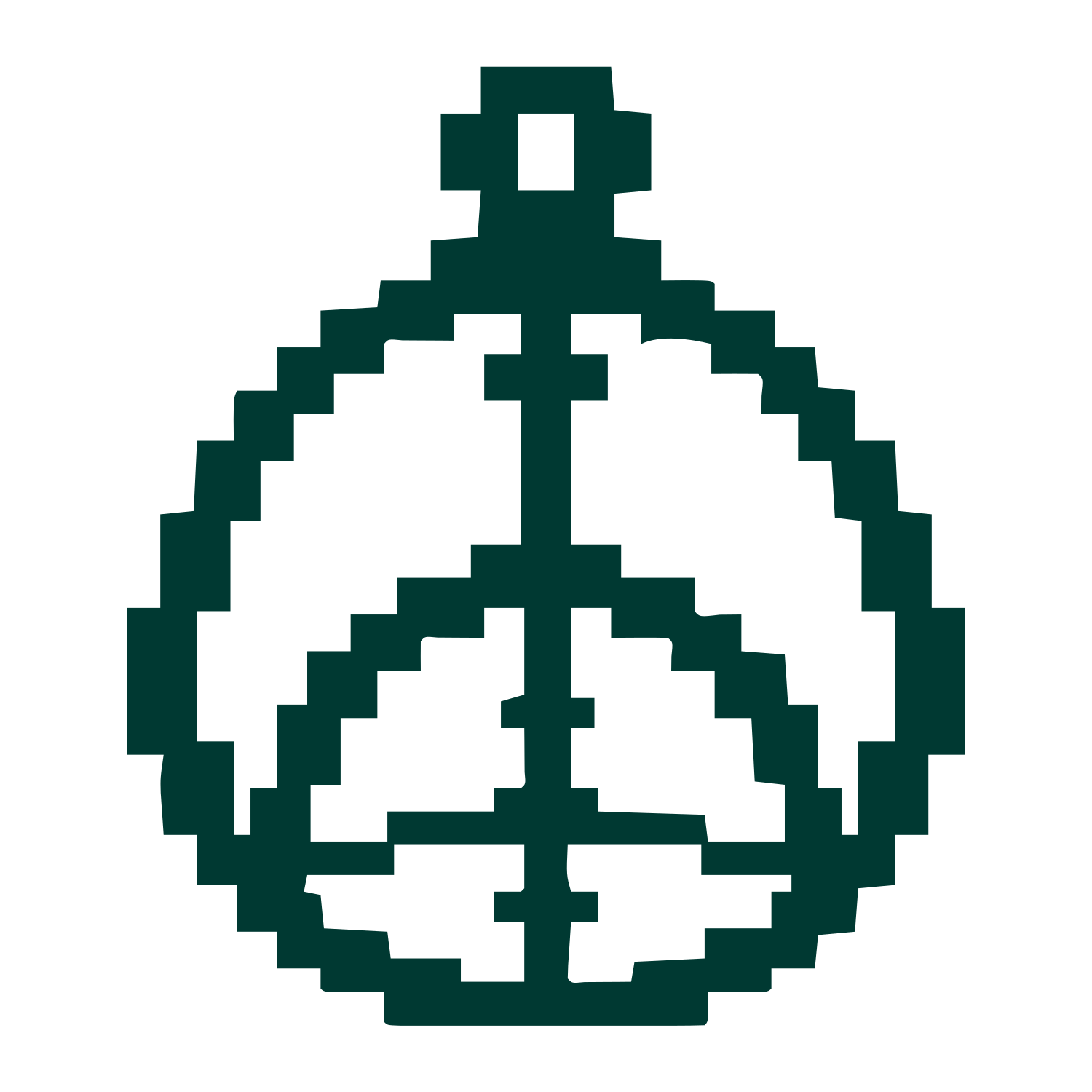 Pixel Peace Sign Logo #003932