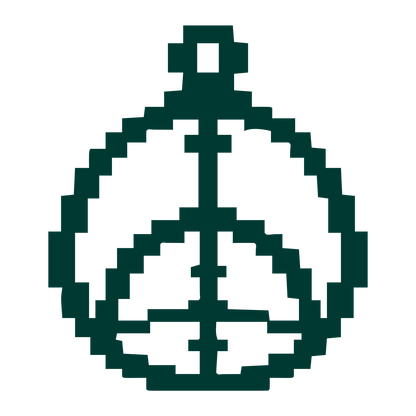 Pixel Peace Sign Logo #003932