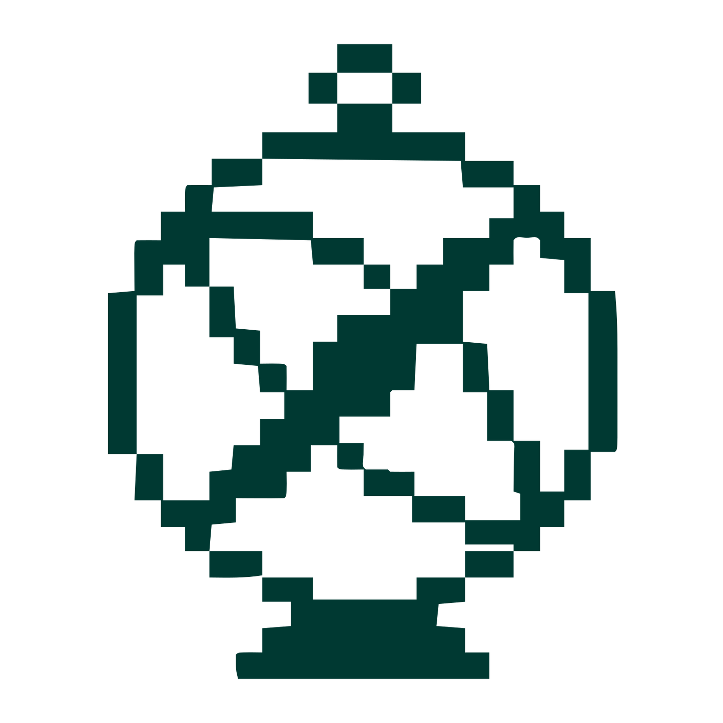 Pixel Astrolabe Globe Logo #003932