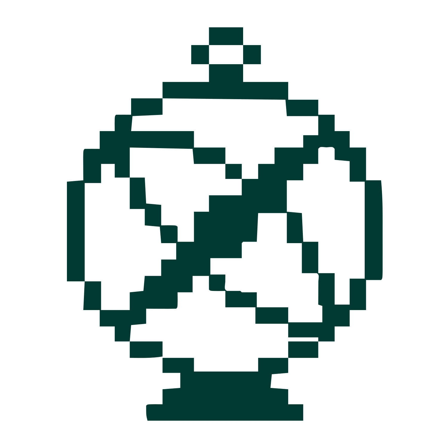 Pixel Astrolabe Globe Logo #003932