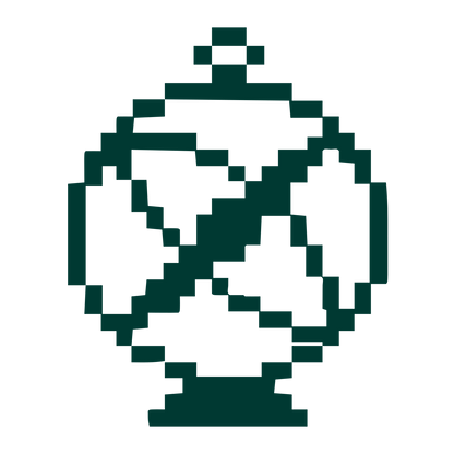 Pixel Astrolabe Globe Logo #003932