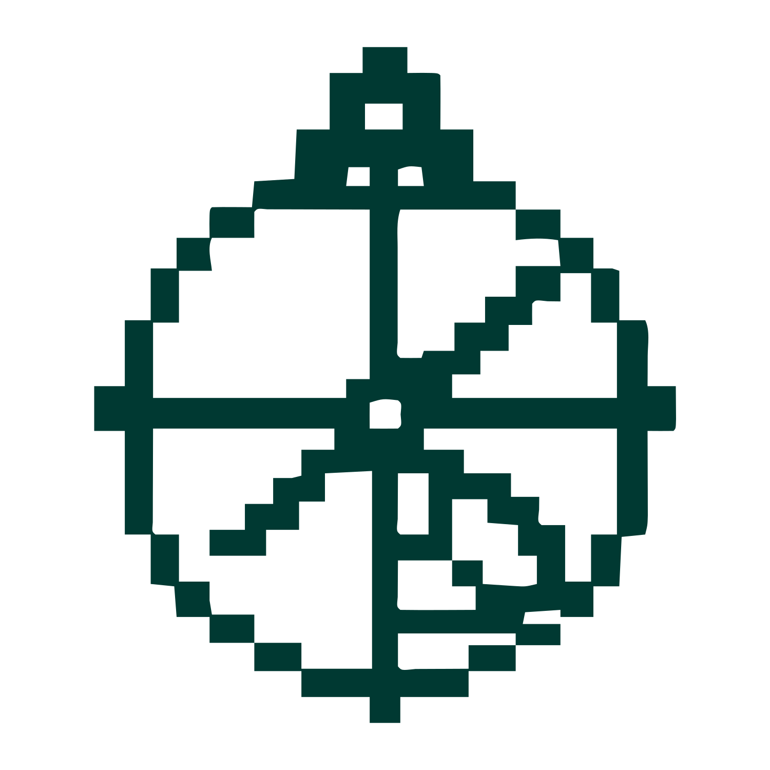 Pixel Astrolabe Logo #003932