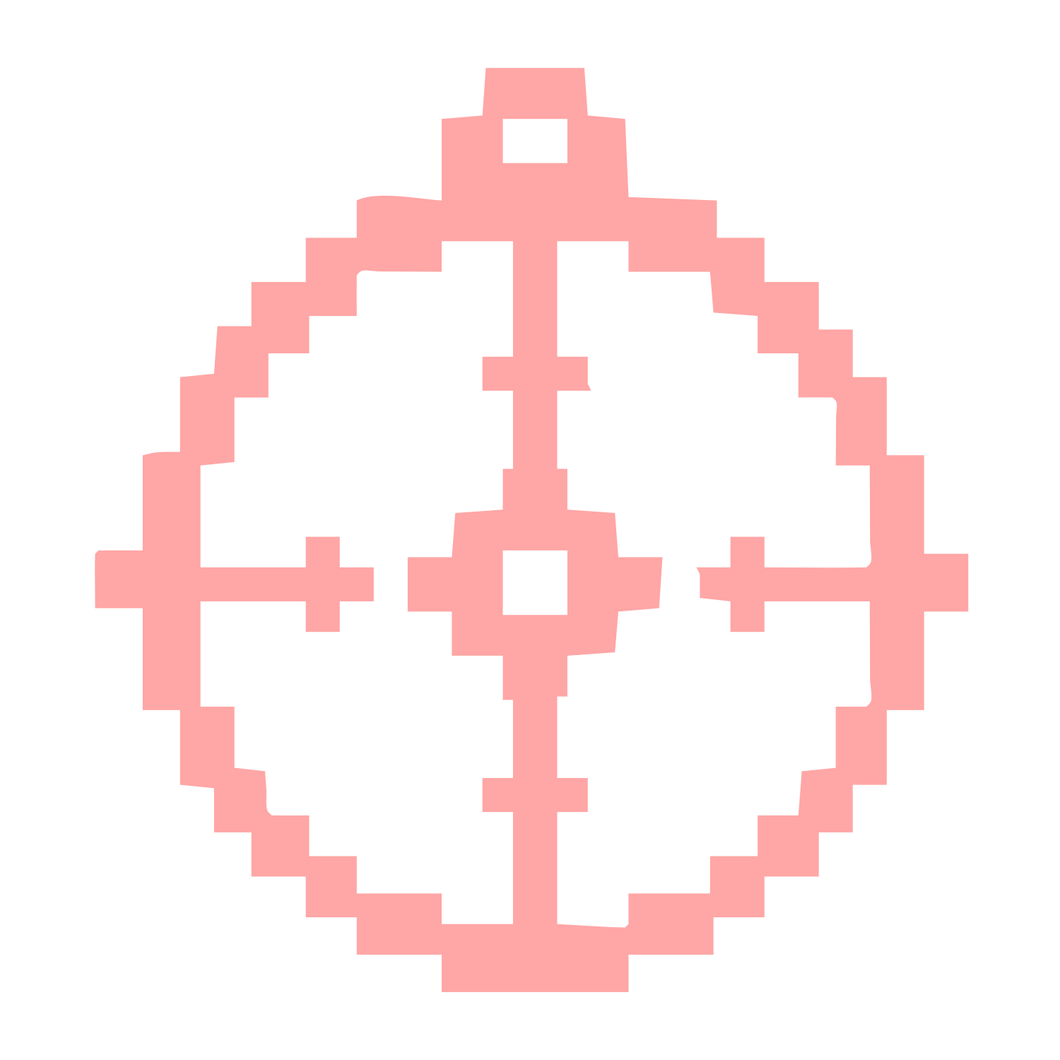 Pixel Astrolabe Compass Logo #ffa6a6