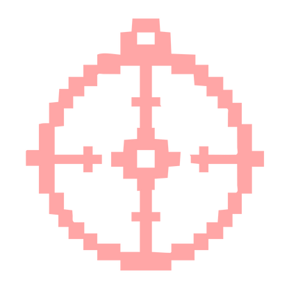 Pixel Astrolabe Compass Logo #ffa6a6