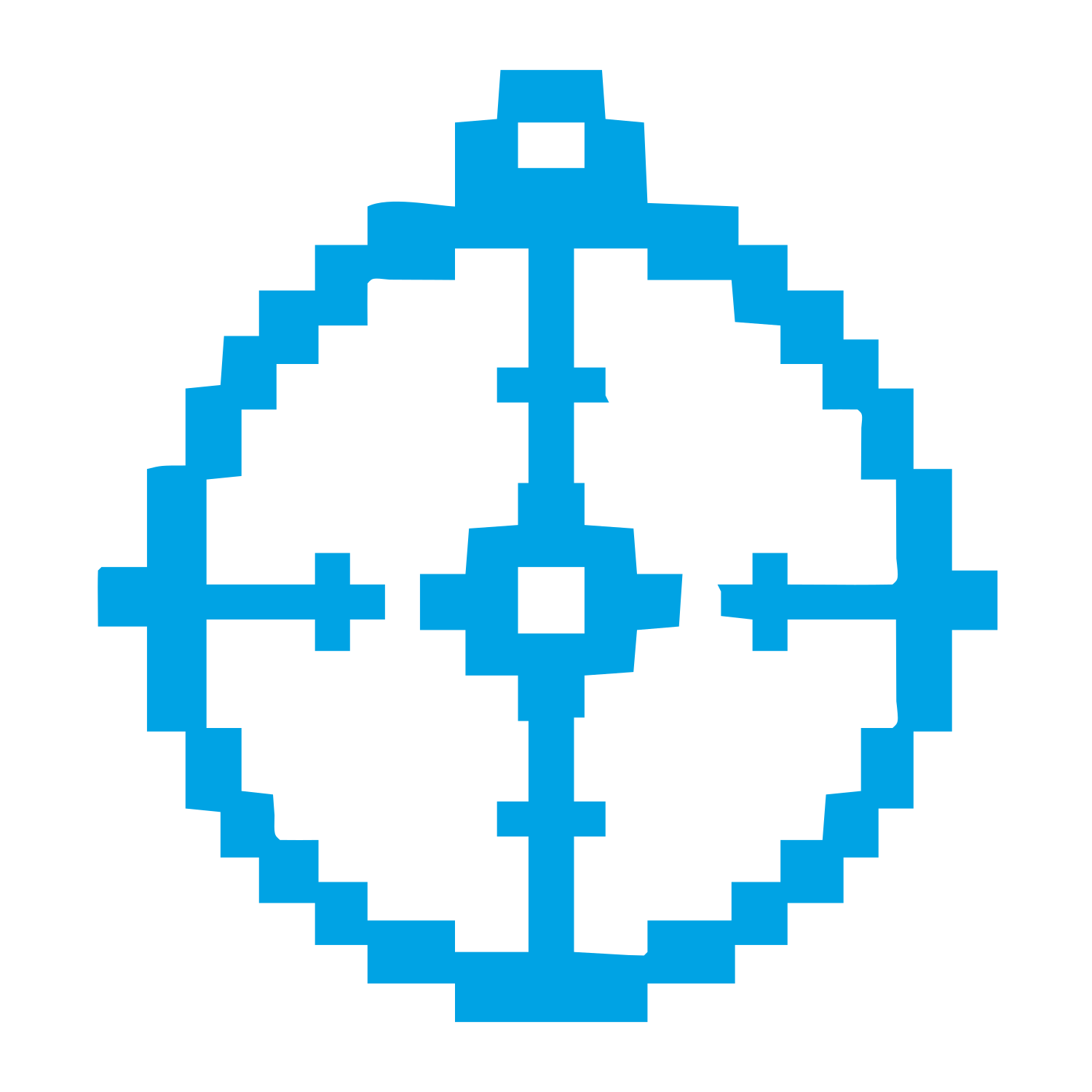 Pixel Astrolabe Compass Logo #00a3e4