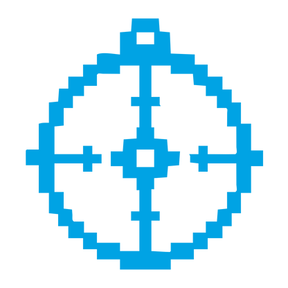 Pixel Astrolabe Compass Logo #00a3e4