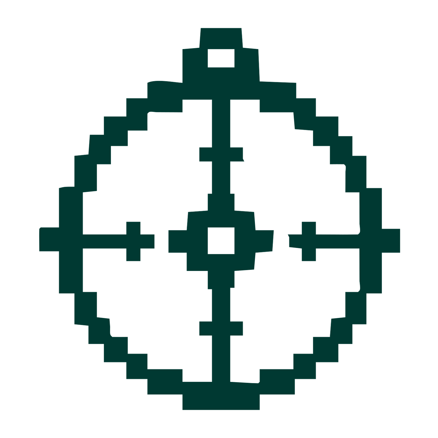 Pixel Astrolabe Compass Logo #003932