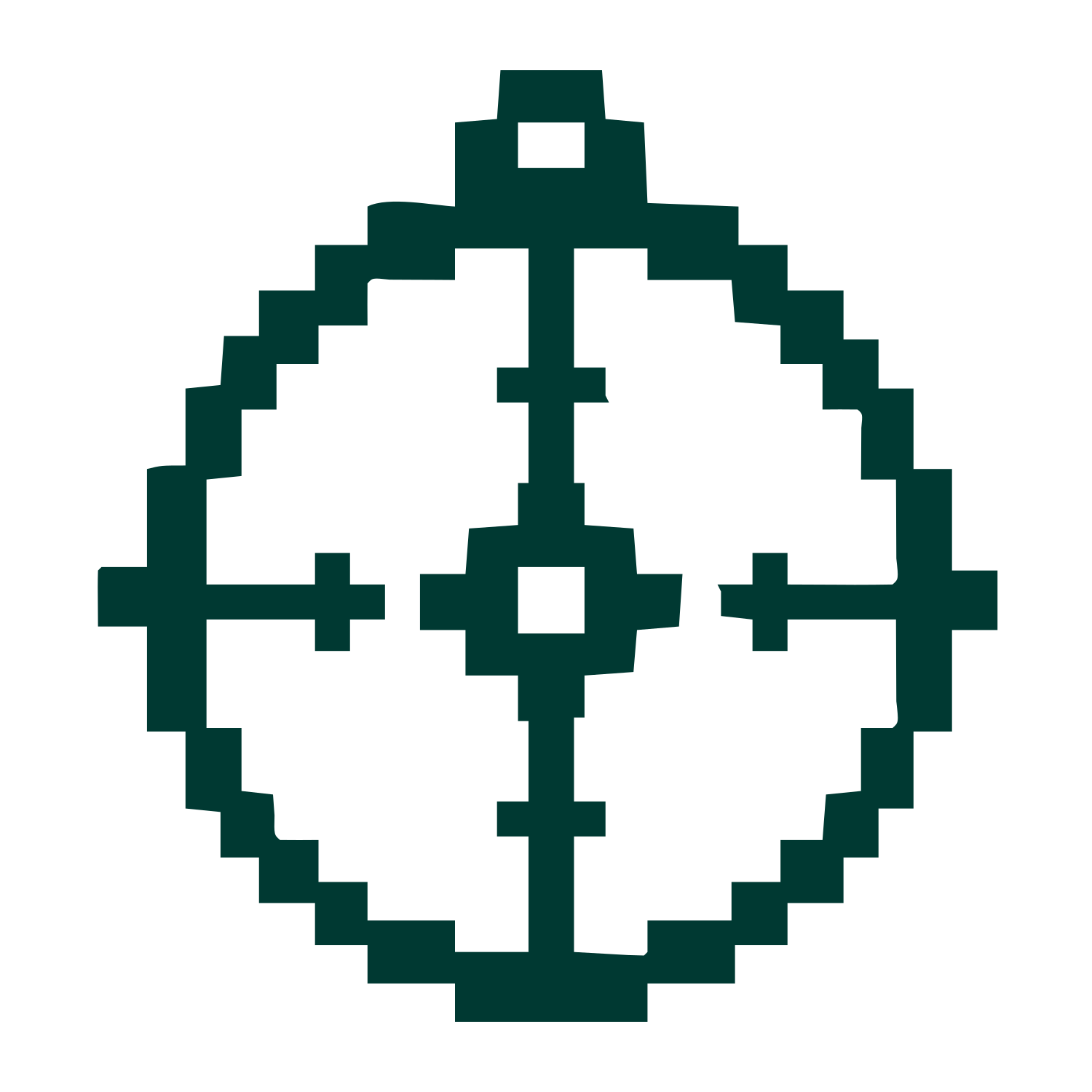 Pixel Astrolabe Compass Logo #003932
