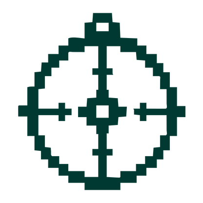 Pixel Astrolabe Compass Logo #003932