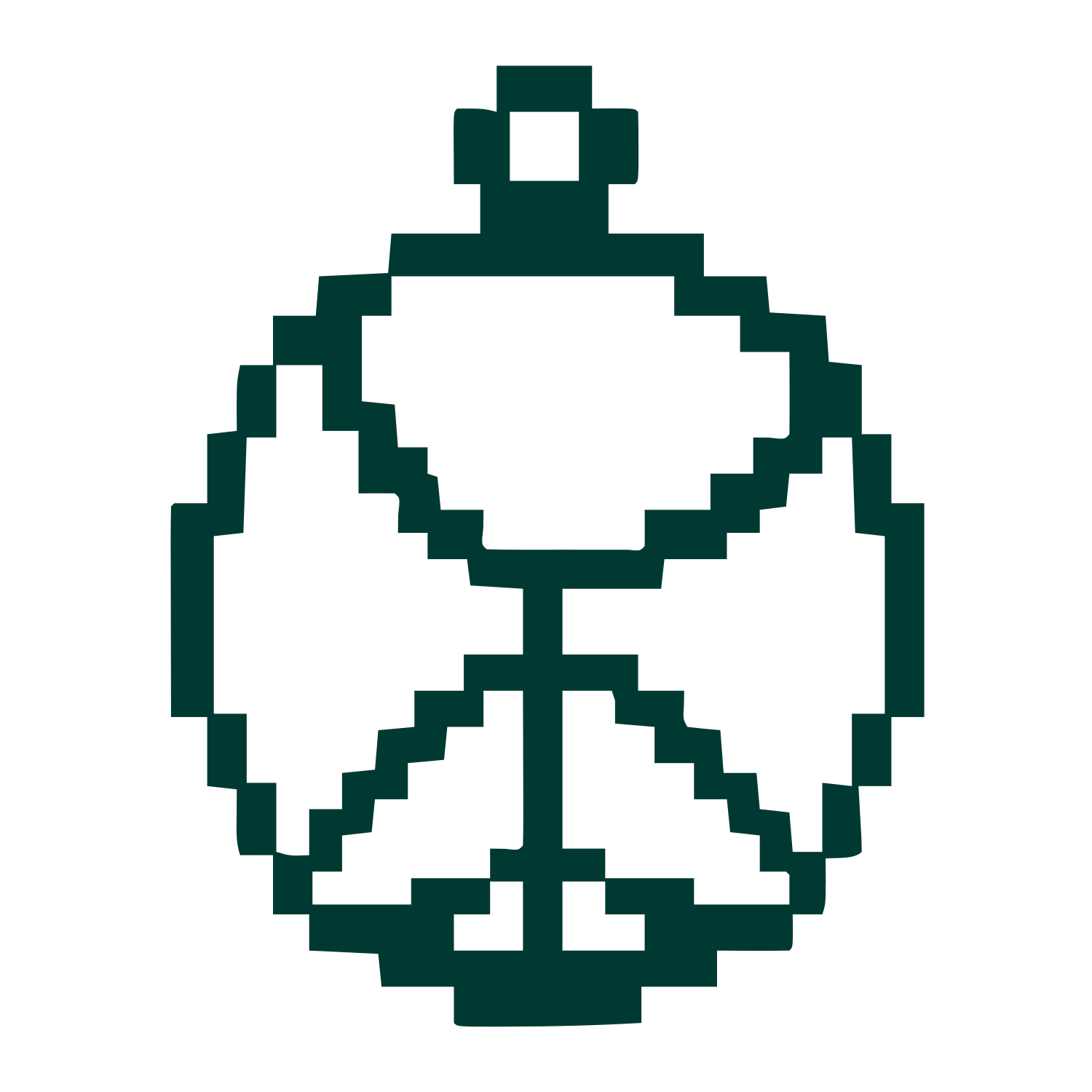 Pixel Astrolabe Ornament Logo #003932