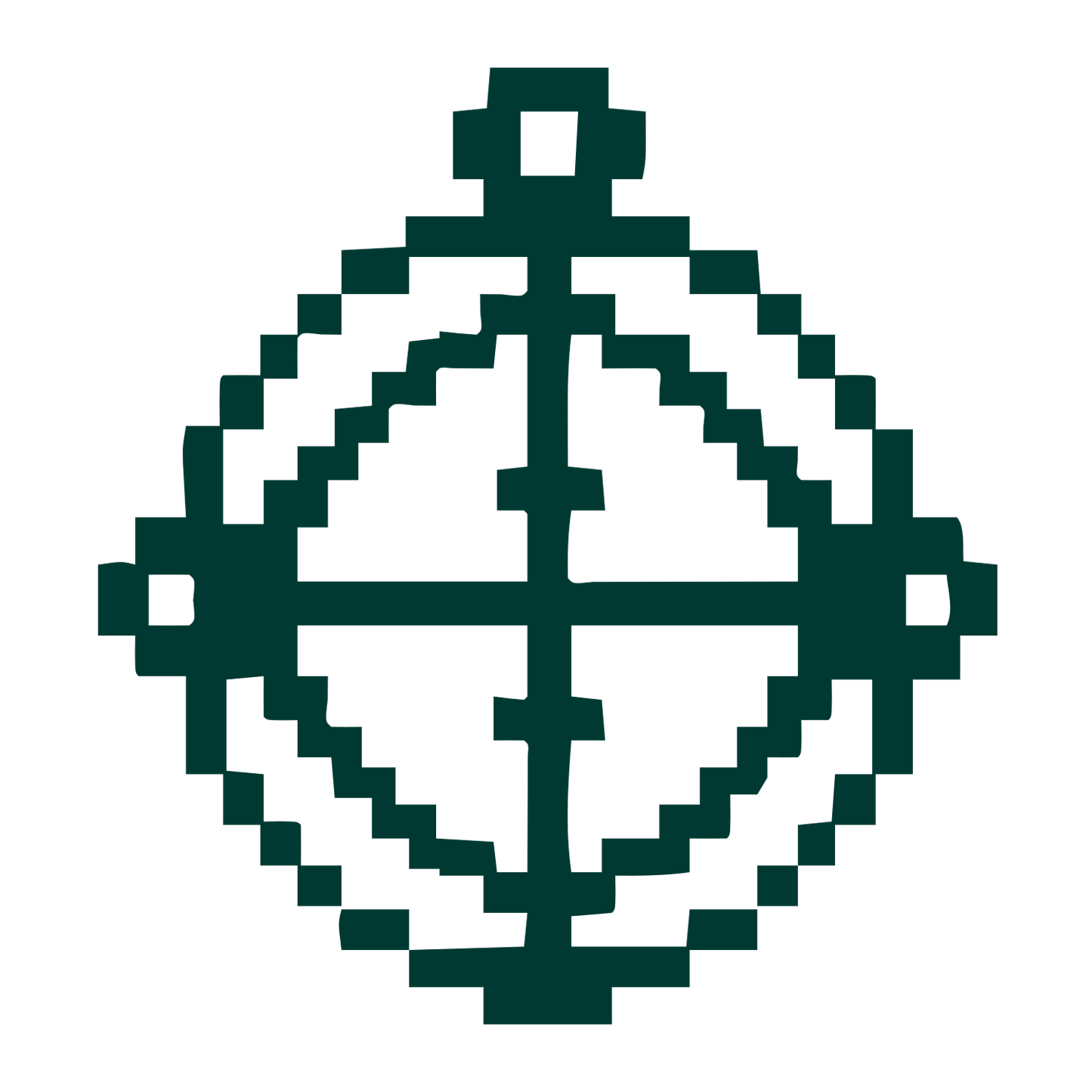 Pixel Astrolabe Globe Logo #003932