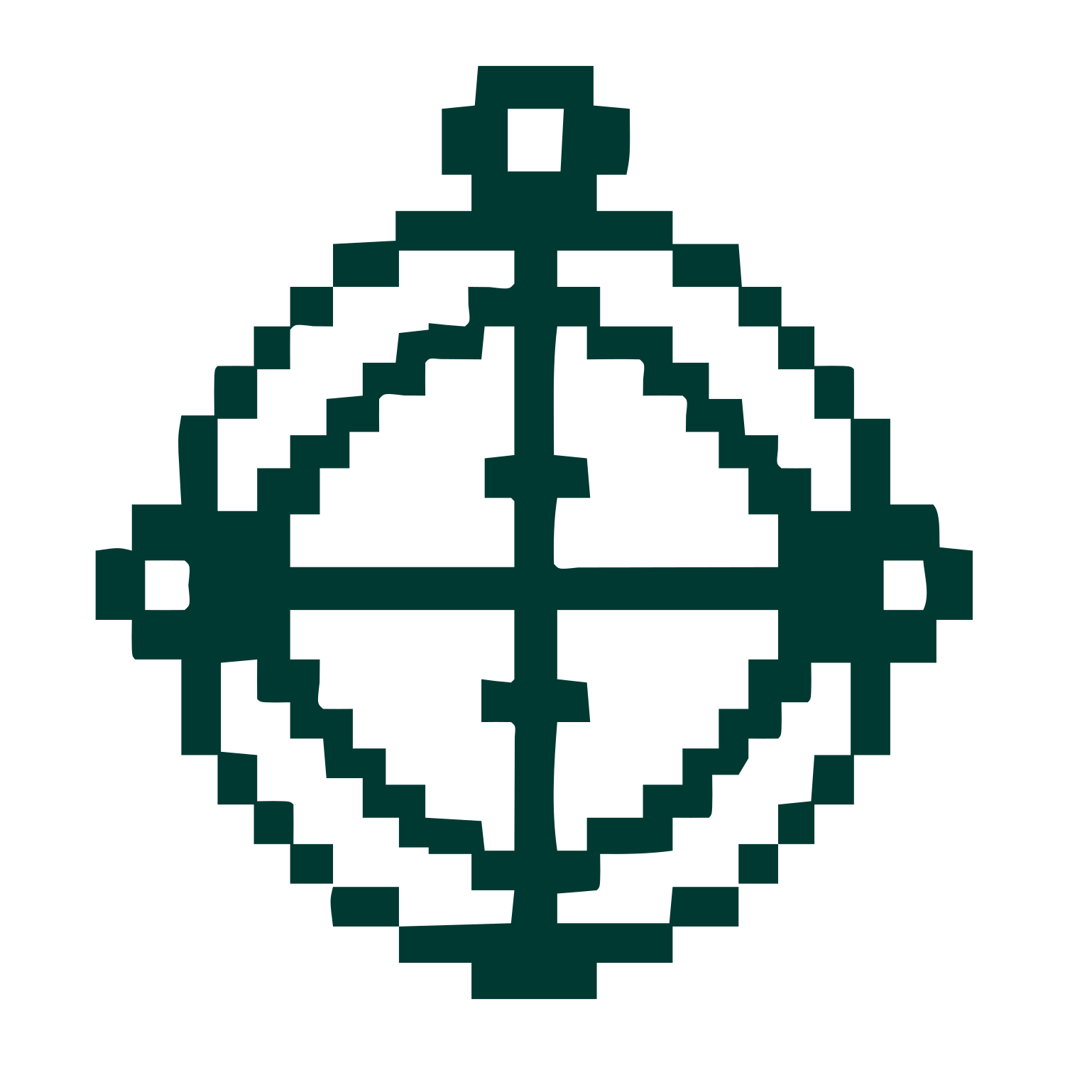 Pixel Astrolabe Globe Logo #003932