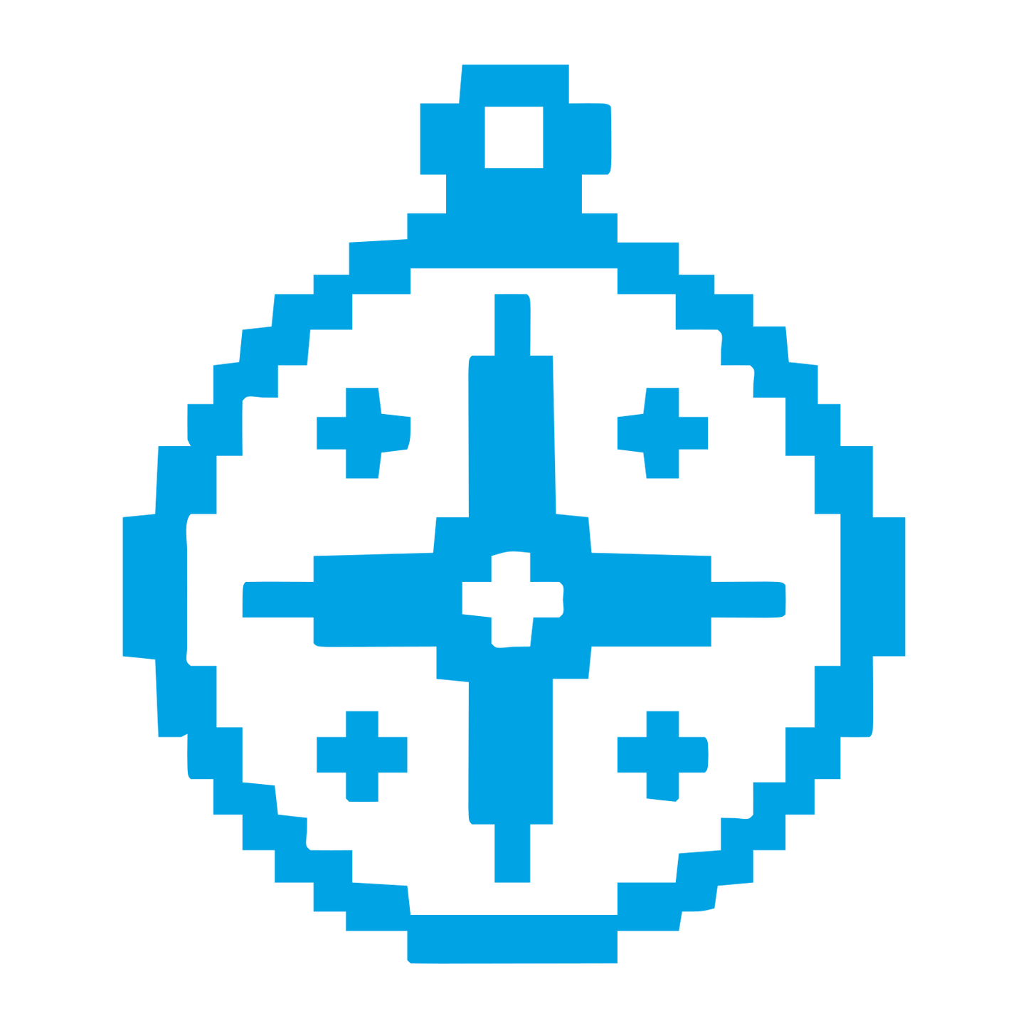 Pixel Astrolabe Ornament Logo #00a3e4