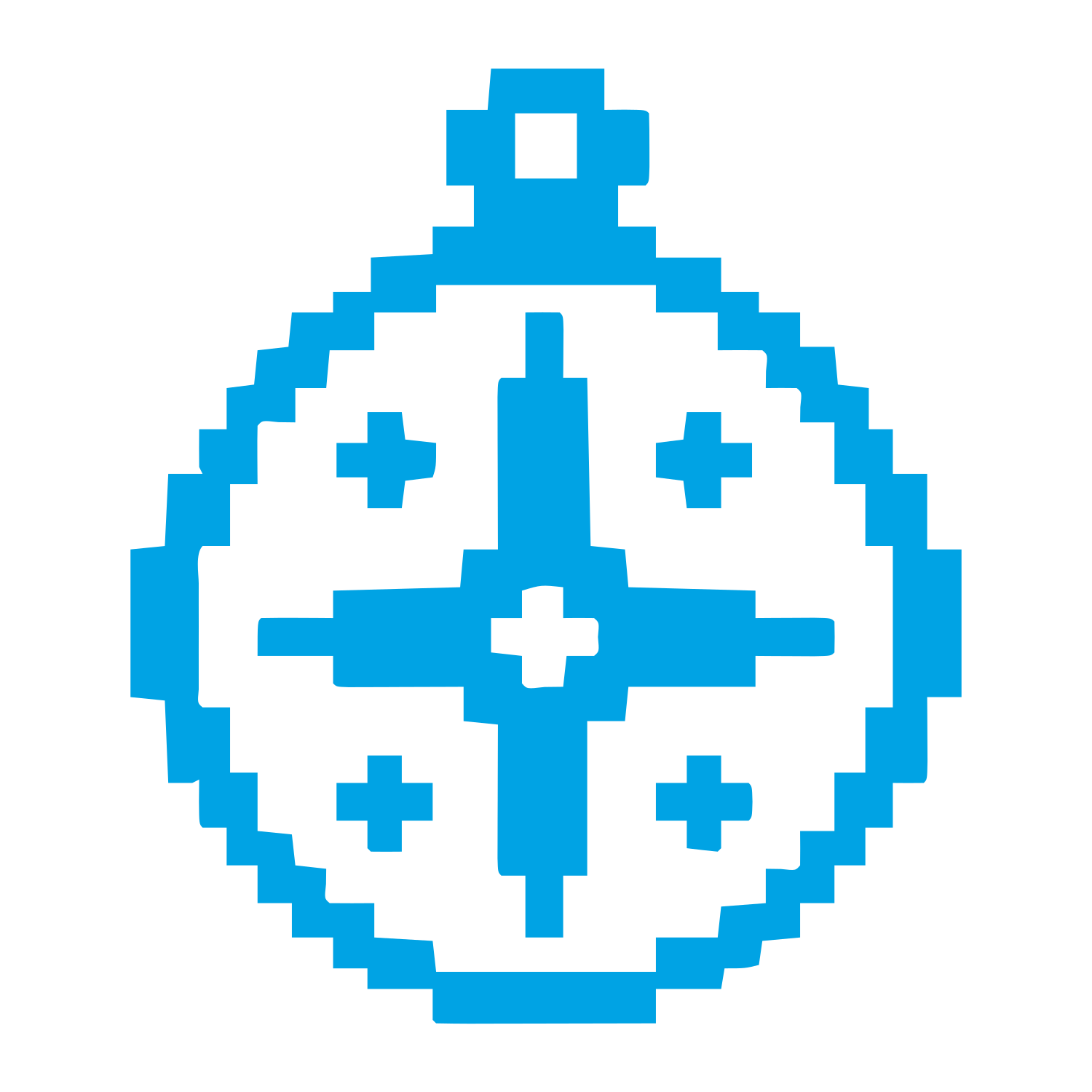 Pixel Astrolabe Ornament Logo #00a3e4