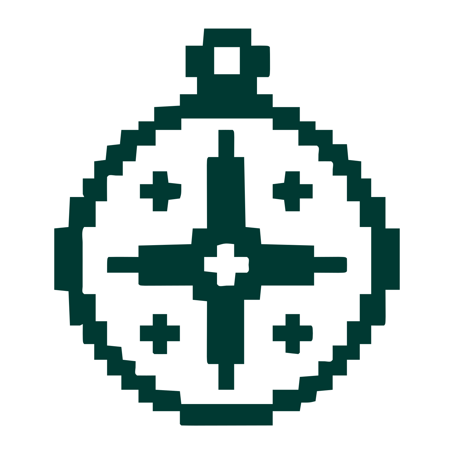 Pixel Astrolabe Ornament Logo #003932