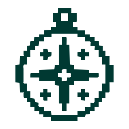 Pixel Astrolabe Ornament Logo #003932