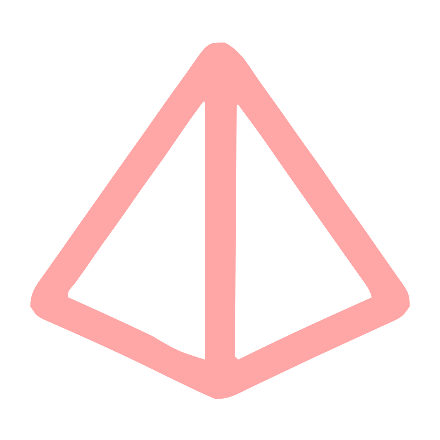 Monoline Pyramid Outline Logo #ffa6a6