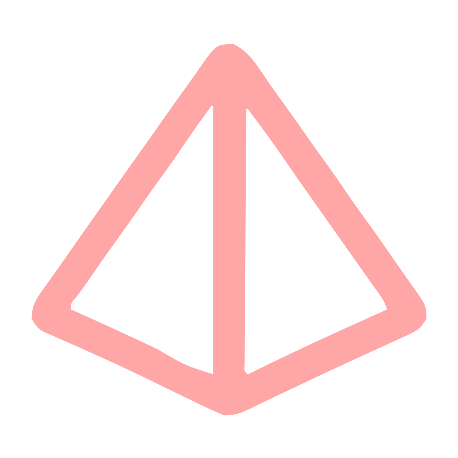 Monoline Pyramid Outline Logo #ffa6a6