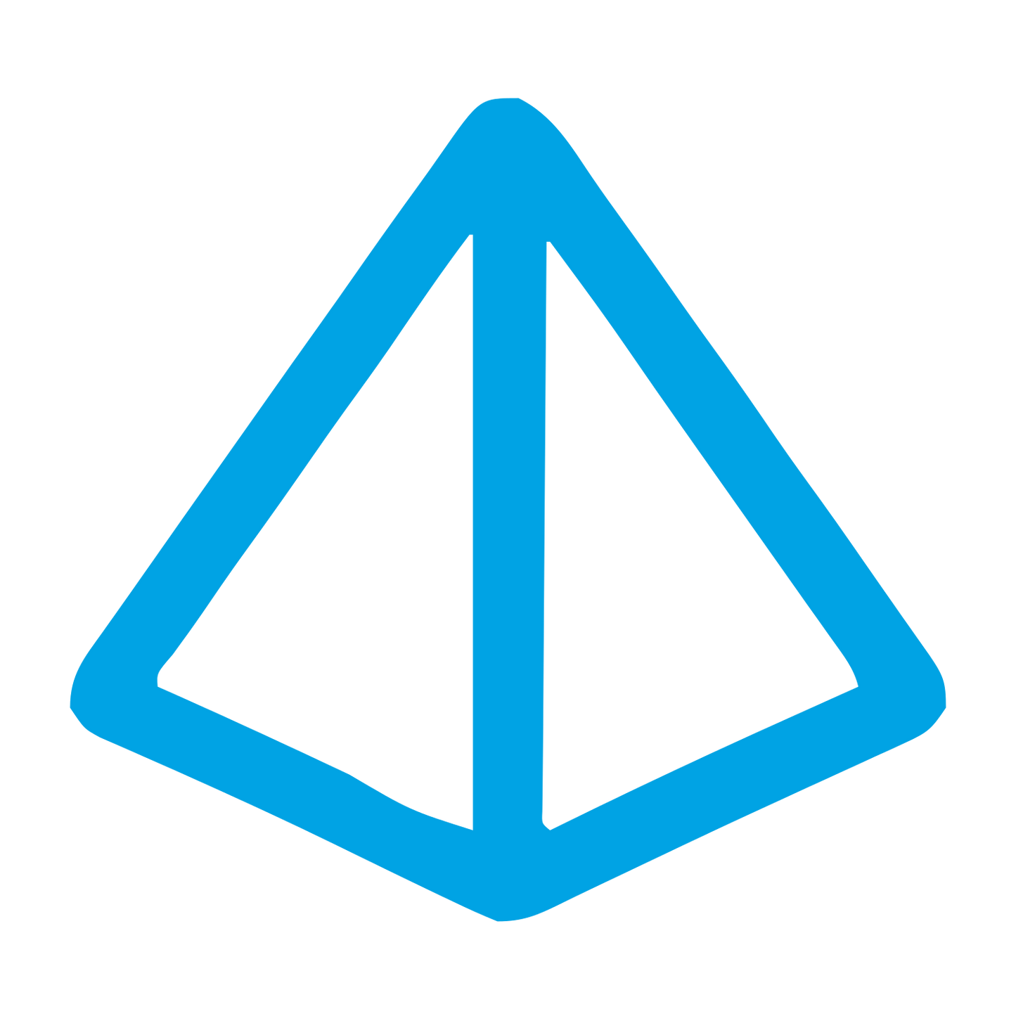 Monoline Pyramid Outline Logo #00a3e4