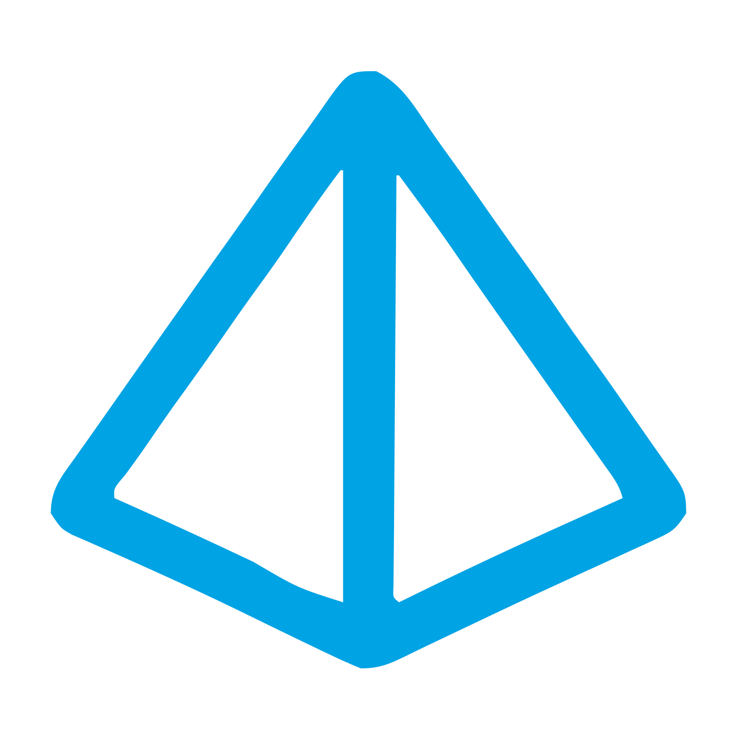 Monoline Pyramid Outline Logo #00a3e4