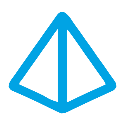 Monoline Pyramid Outline Logo #00a3e4