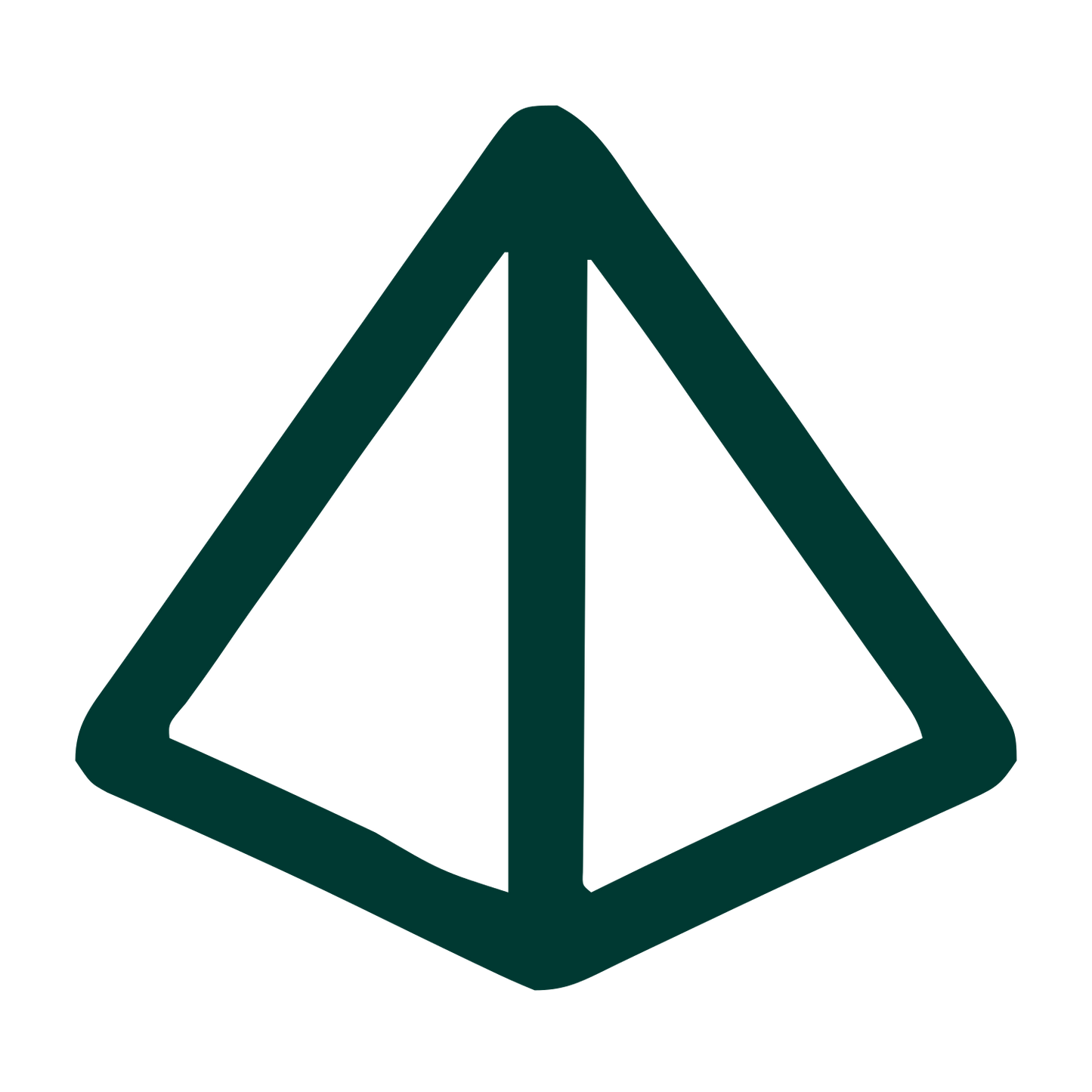 Monoline Pyramid Outline Logo #003932