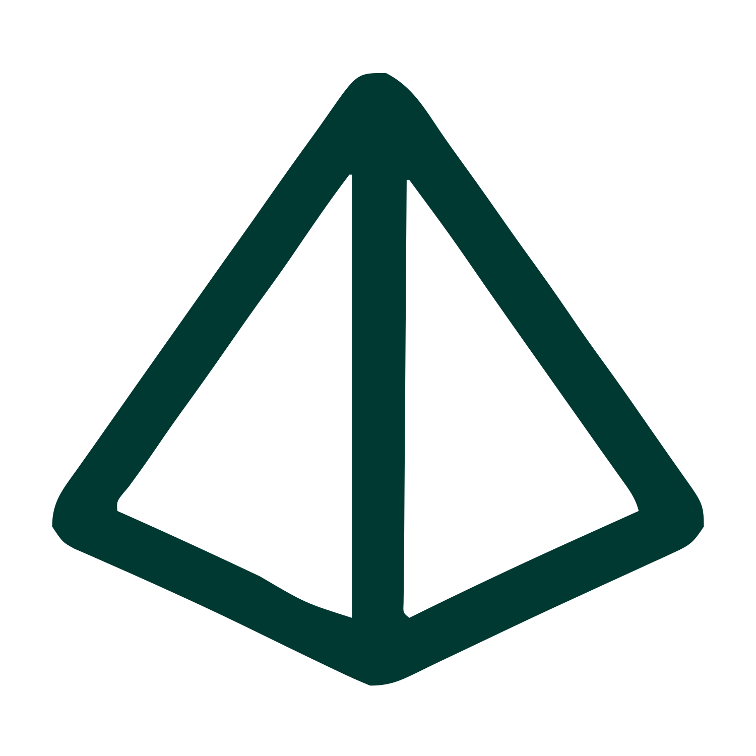 Monoline Pyramid Outline Logo #003932