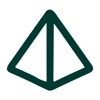 Monoline Pyramid Outline Logo #003932