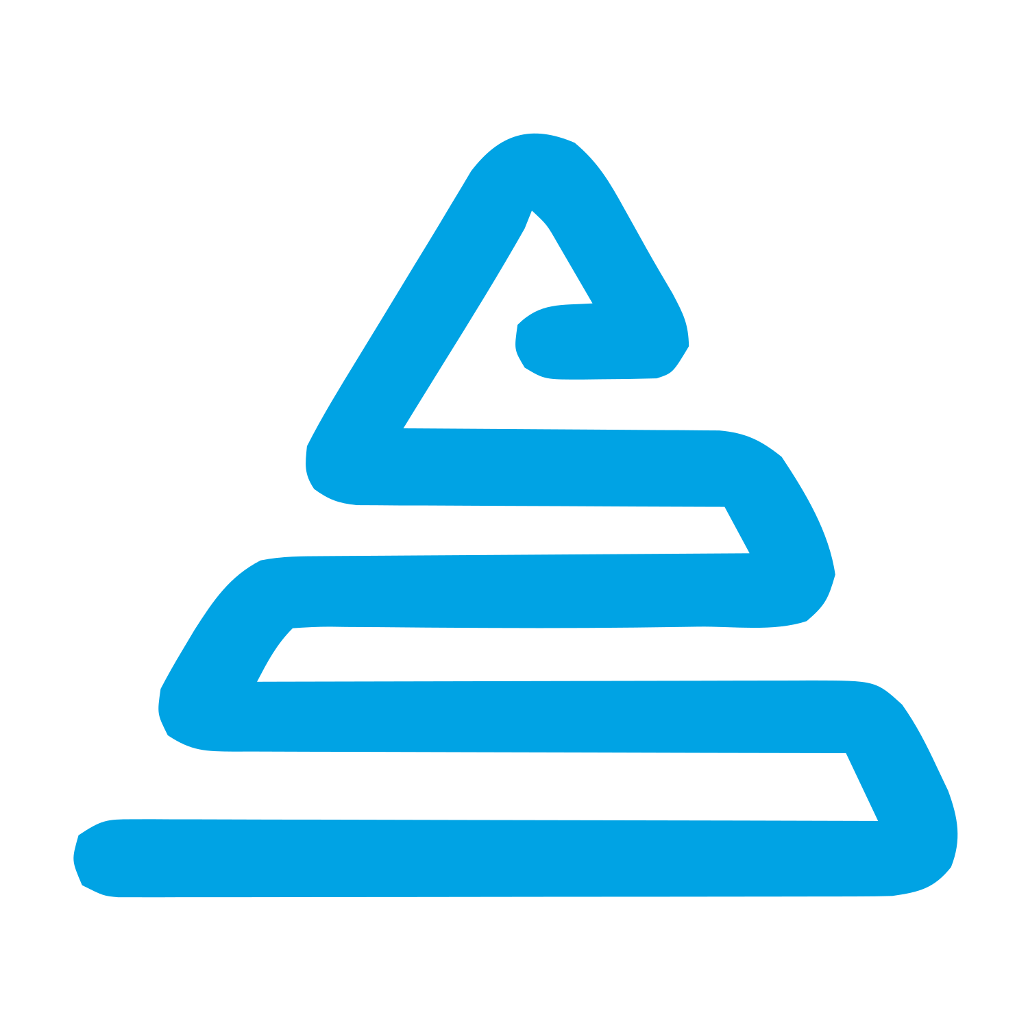 Monoline Pyramid Layers Logo #00a3e4