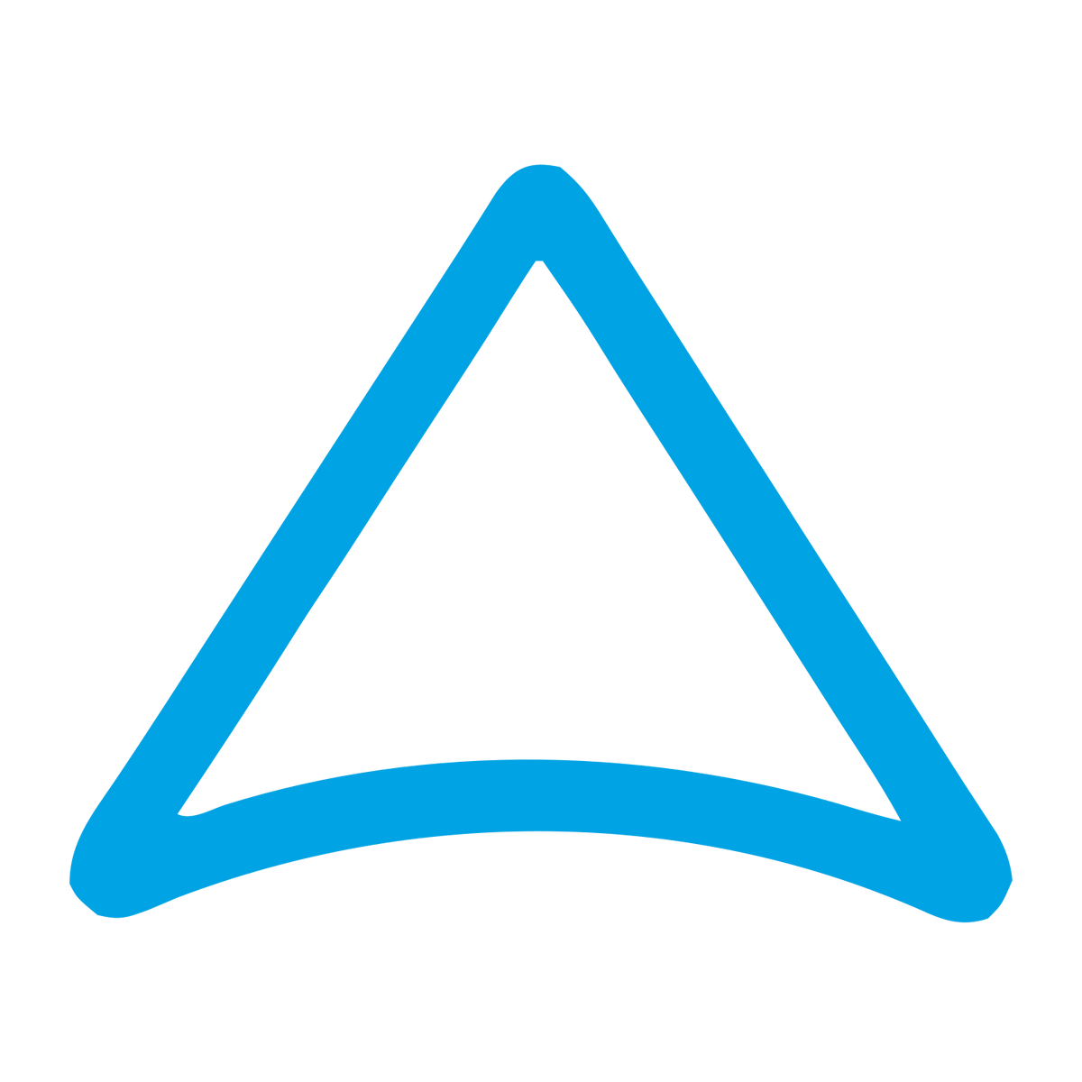 Monoline Triangle Pyramid Logo #00a3e4