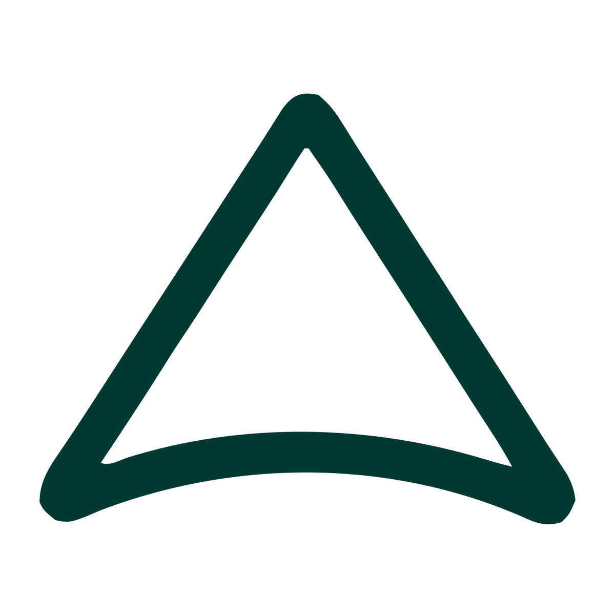 Monoline Triangle Pyramid Logo #003932