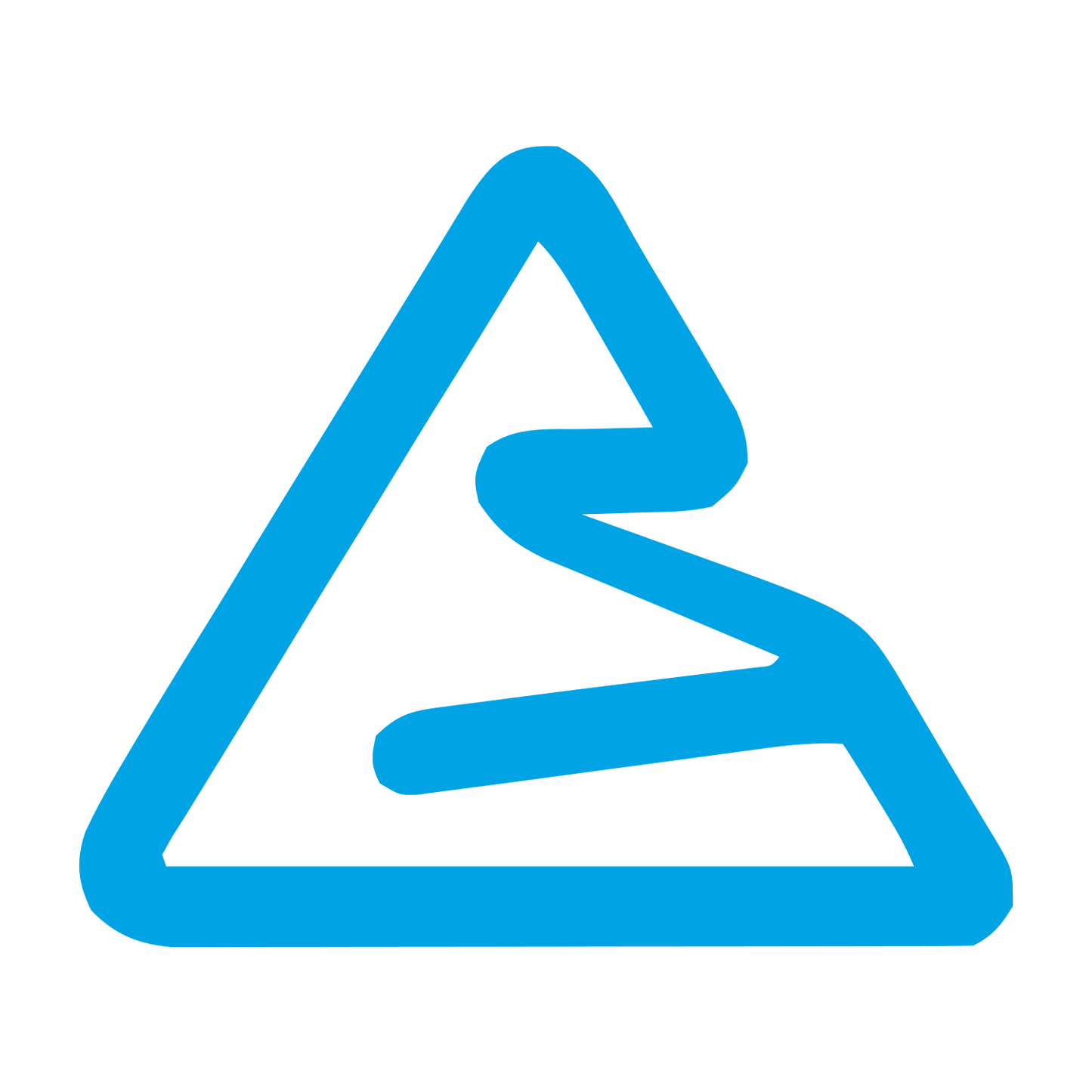 Monoline Triangle Path Logo #00a3e4