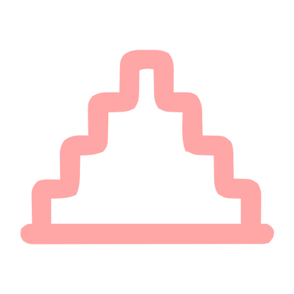 Monoline Step Pyramid Logo #ffa6a6