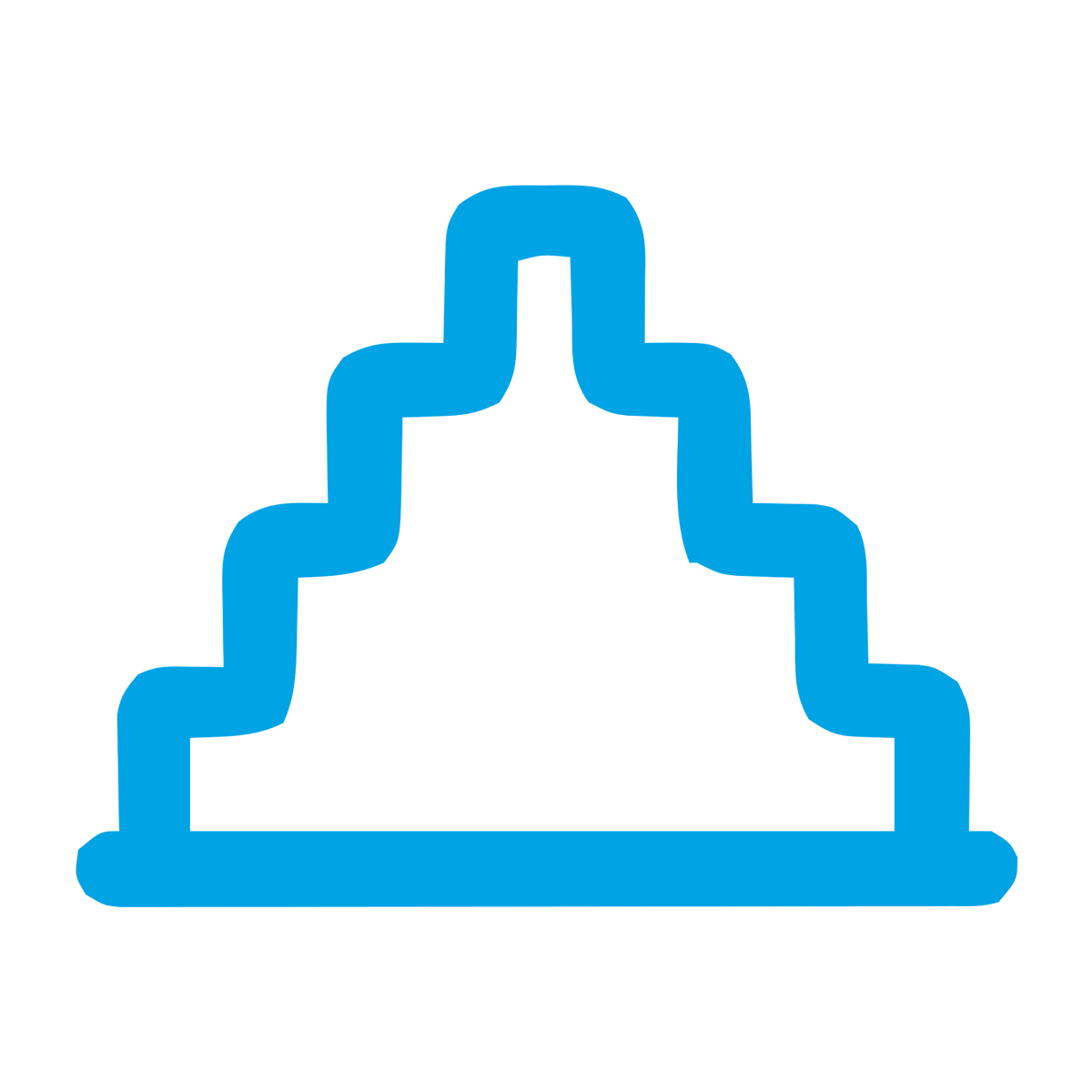 Monoline Step Pyramid Logo #00a3e4