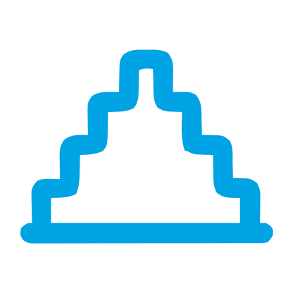Monoline Step Pyramid Logo #00a3e4