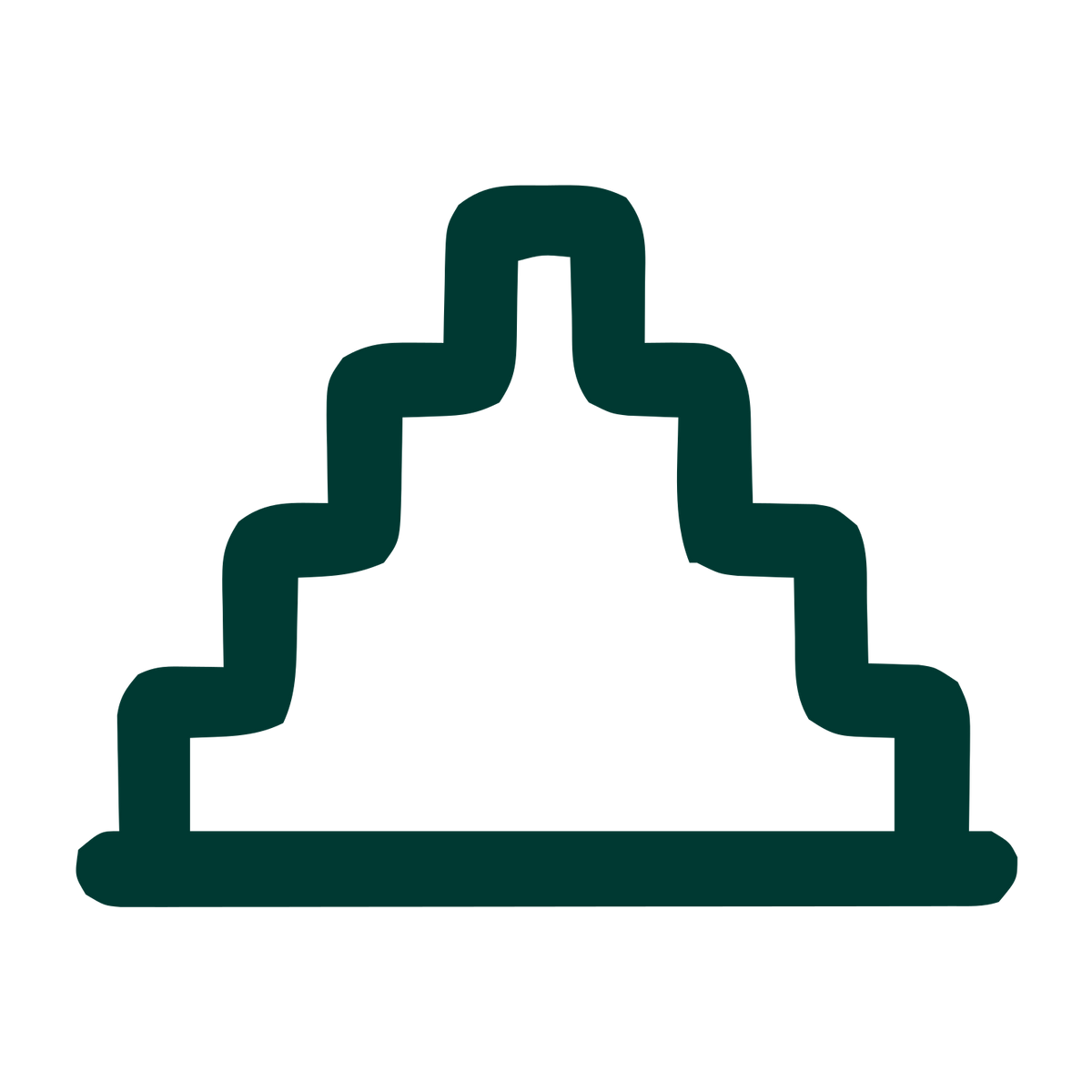 Monoline Step Pyramid Logo #003932