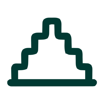 Monoline Step Pyramid Logo #003932
