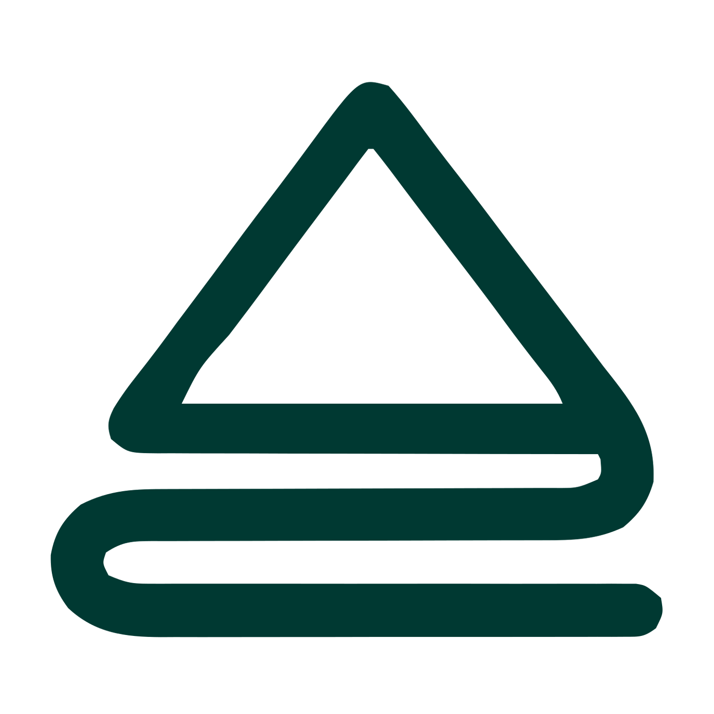 Monoline Pyramid Stack Logo #003932