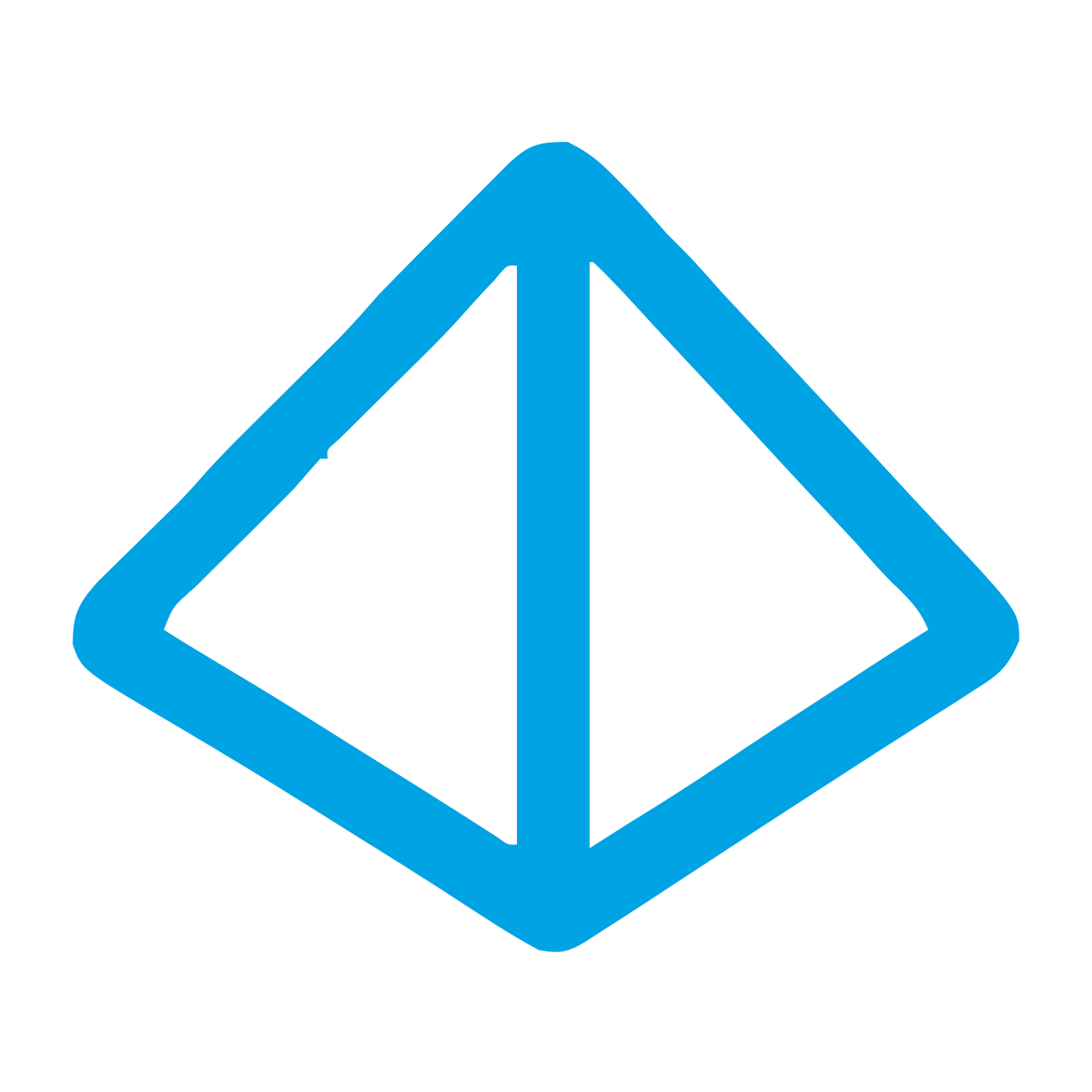 Monoline Pyramid Logo #00a3e4