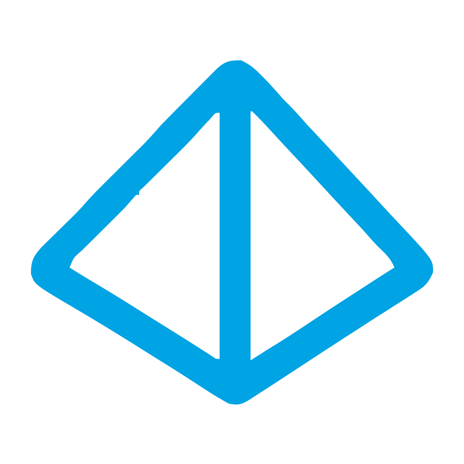 Monoline Pyramid Logo #00a3e4
