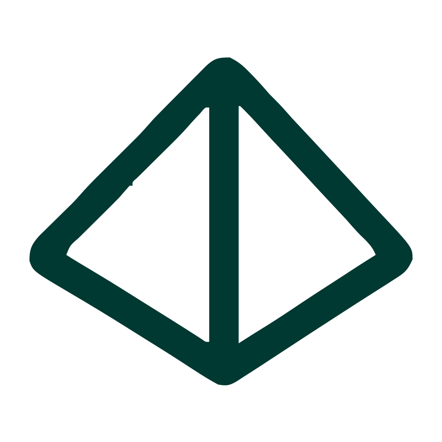 Monoline Pyramid Logo #003932