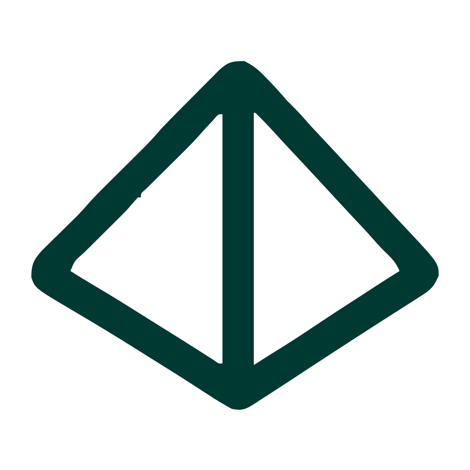 Monoline Pyramid Logo #003932