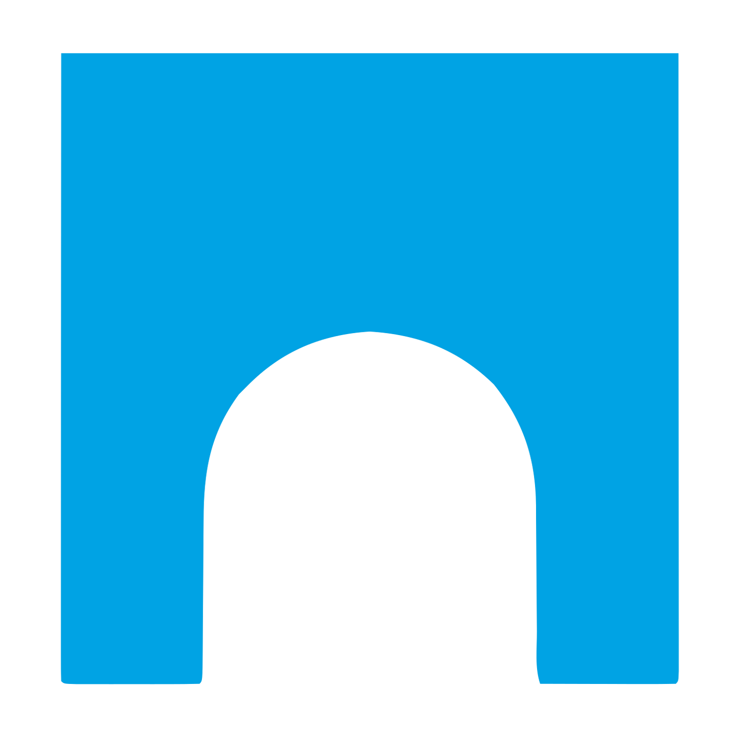 Arch Negative Space Logo #00a3e4