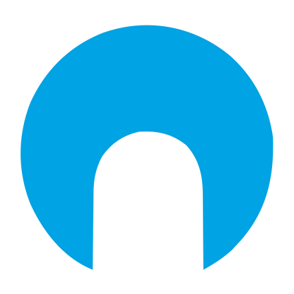 Arch Negative Space Circle Logo #00a3e4