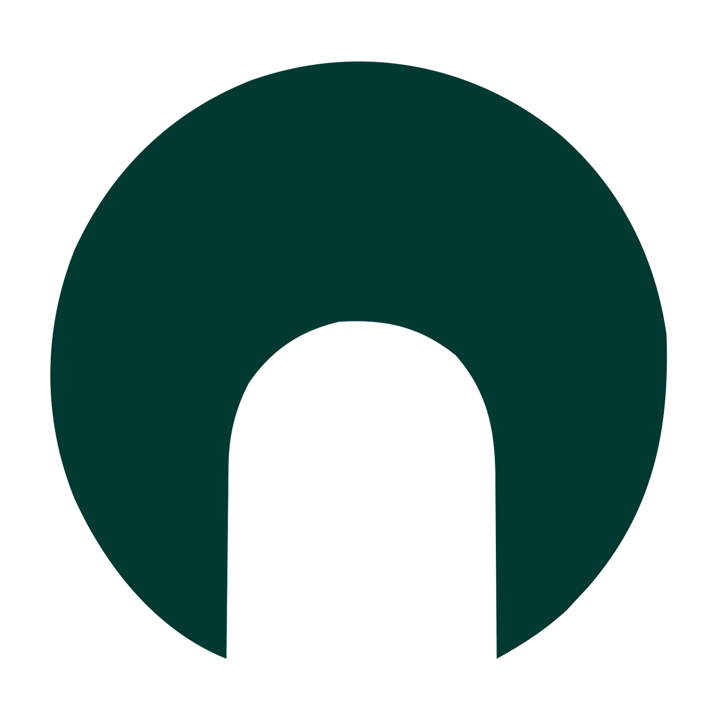 Arch Negative Space Circle Logo #003932