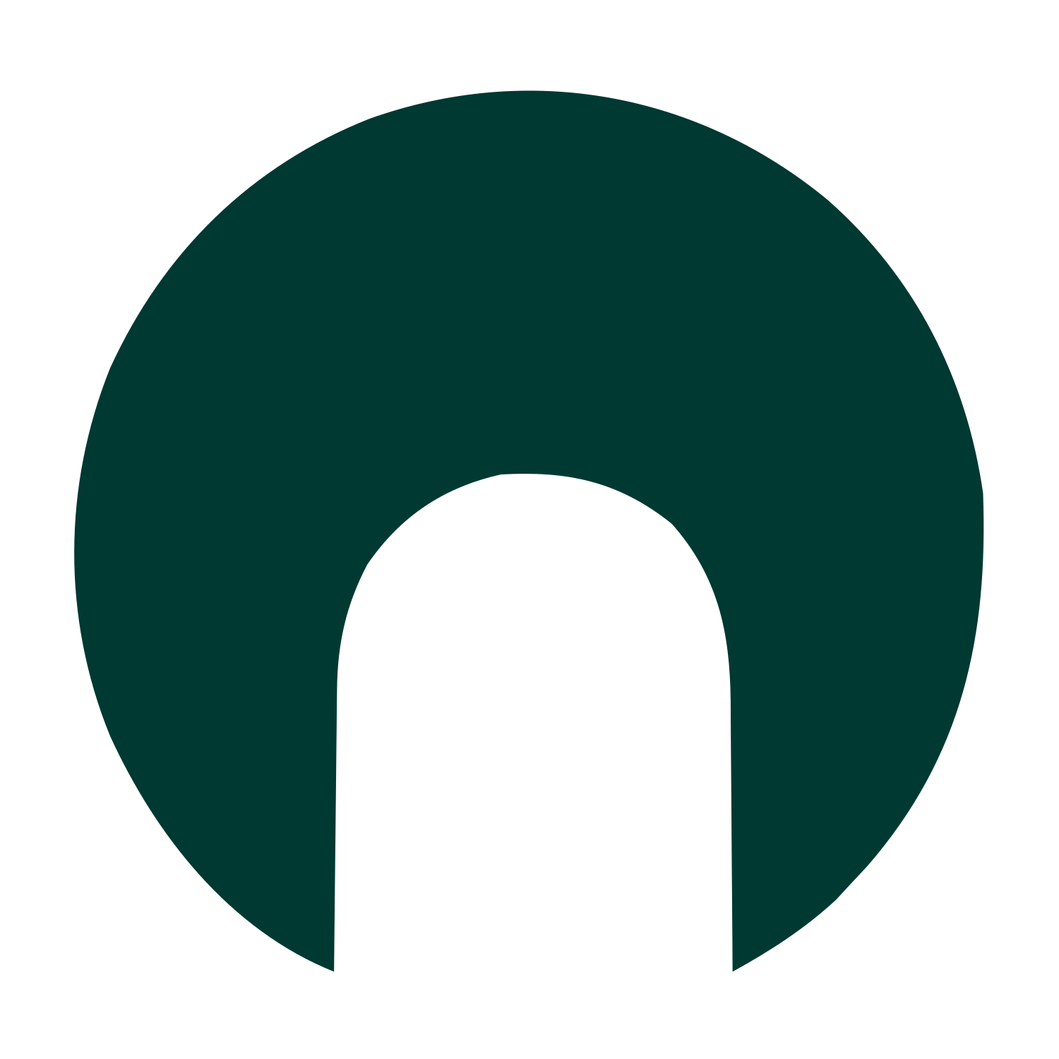 Arch Negative Space Circle Logo #003932