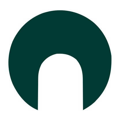 Arch Negative Space Circle Logo #003932