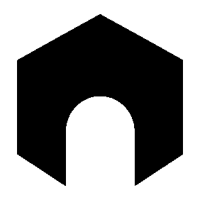 Hexagon Arch Negative Space Logo