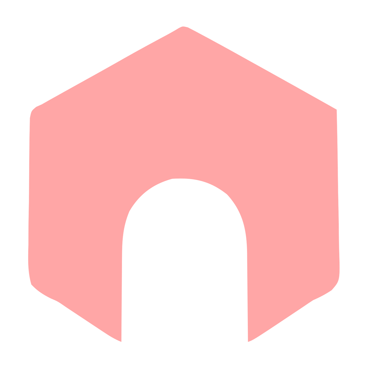 Hexagon Arch Negative Space Logo #ffa6a6